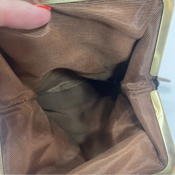 Jessica Simpson Brown Studded Leather Messenger crossbody Bag. Lining picture - Picture 9 of 11